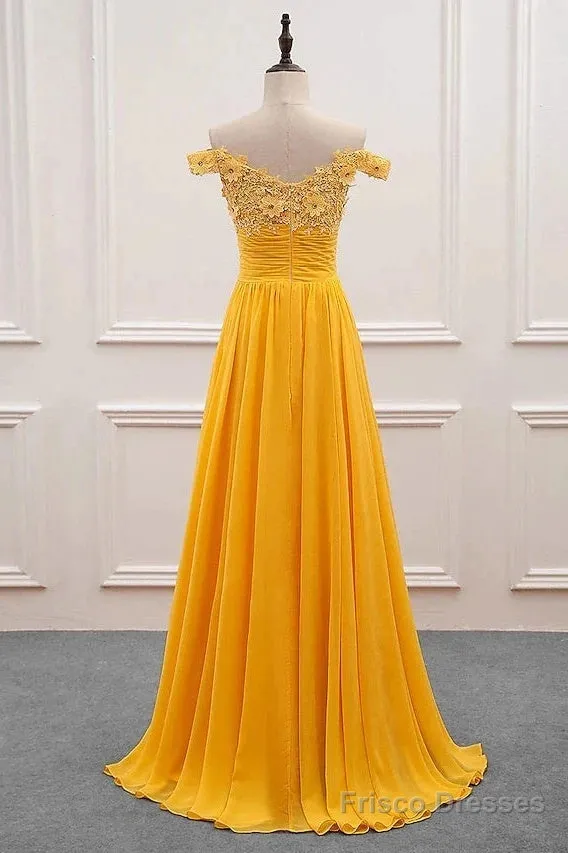A-Line Wedding Guest Dresses Floral Dress Prom Sweep / Brush Train Sleeveless Off Shoulder Chiffon With Appliques