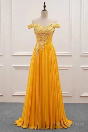 A-Line Wedding Guest Dresses Floral Dress Prom Sweep / Brush Train Sleeveless Off Shoulder Chiffon With Appliques