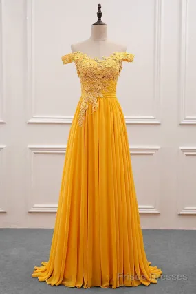 A-Line Wedding Guest Dresses Floral Dress Prom Wedding Party Sweep / Brush Train Sleeveless Off Shoulder Chiffon With Appliques