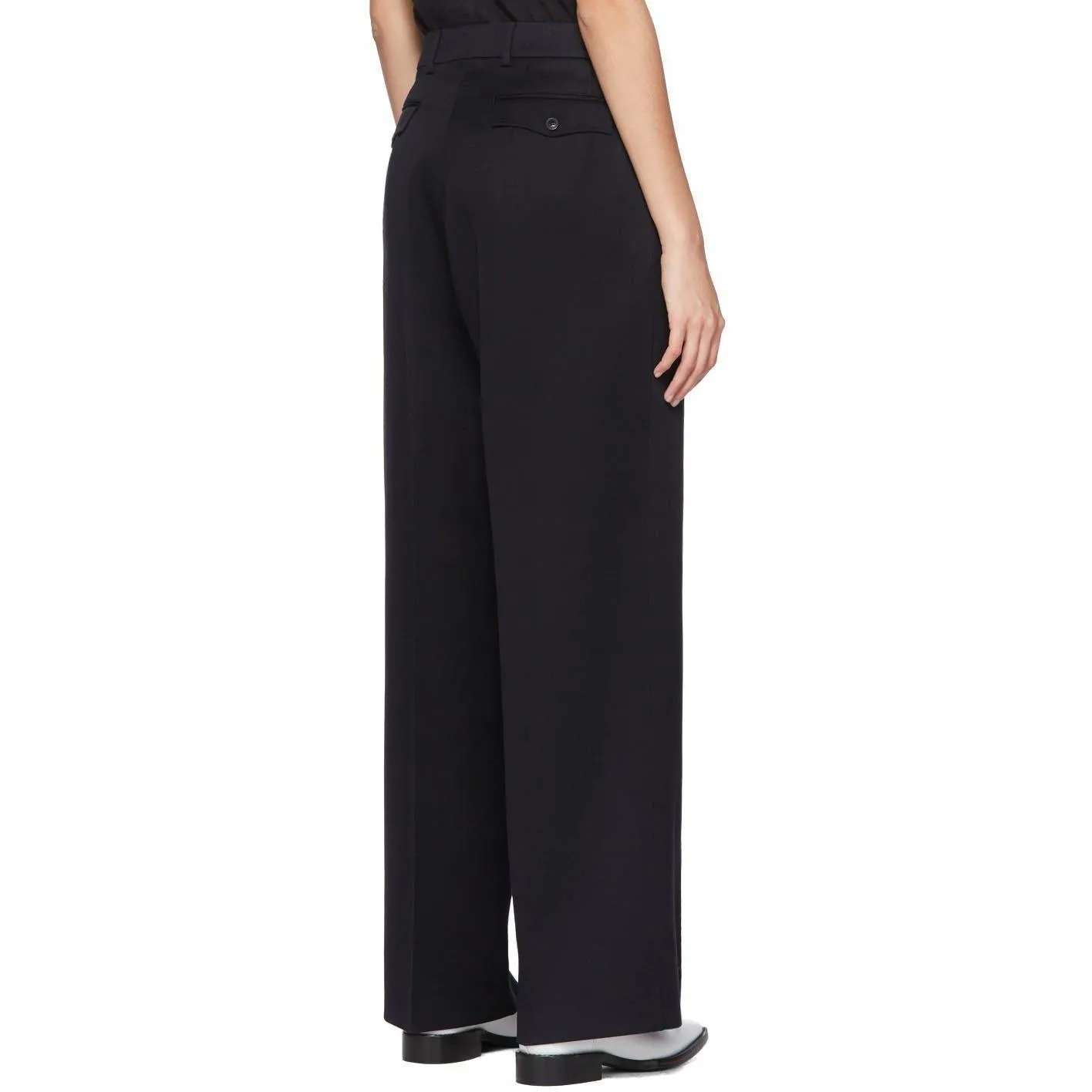 AMI Alexandre Mattiussi Black Wool Oversized Trousers