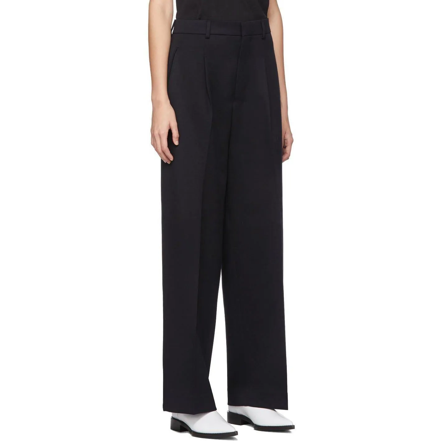 AMI Alexandre Mattiussi Black Wool Oversized Trousers