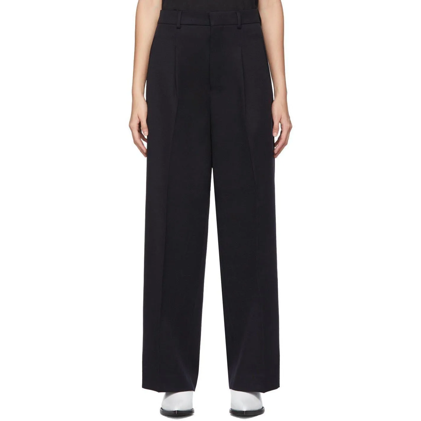 AMI Alexandre Mattiussi Black Wool Oversized Trousers