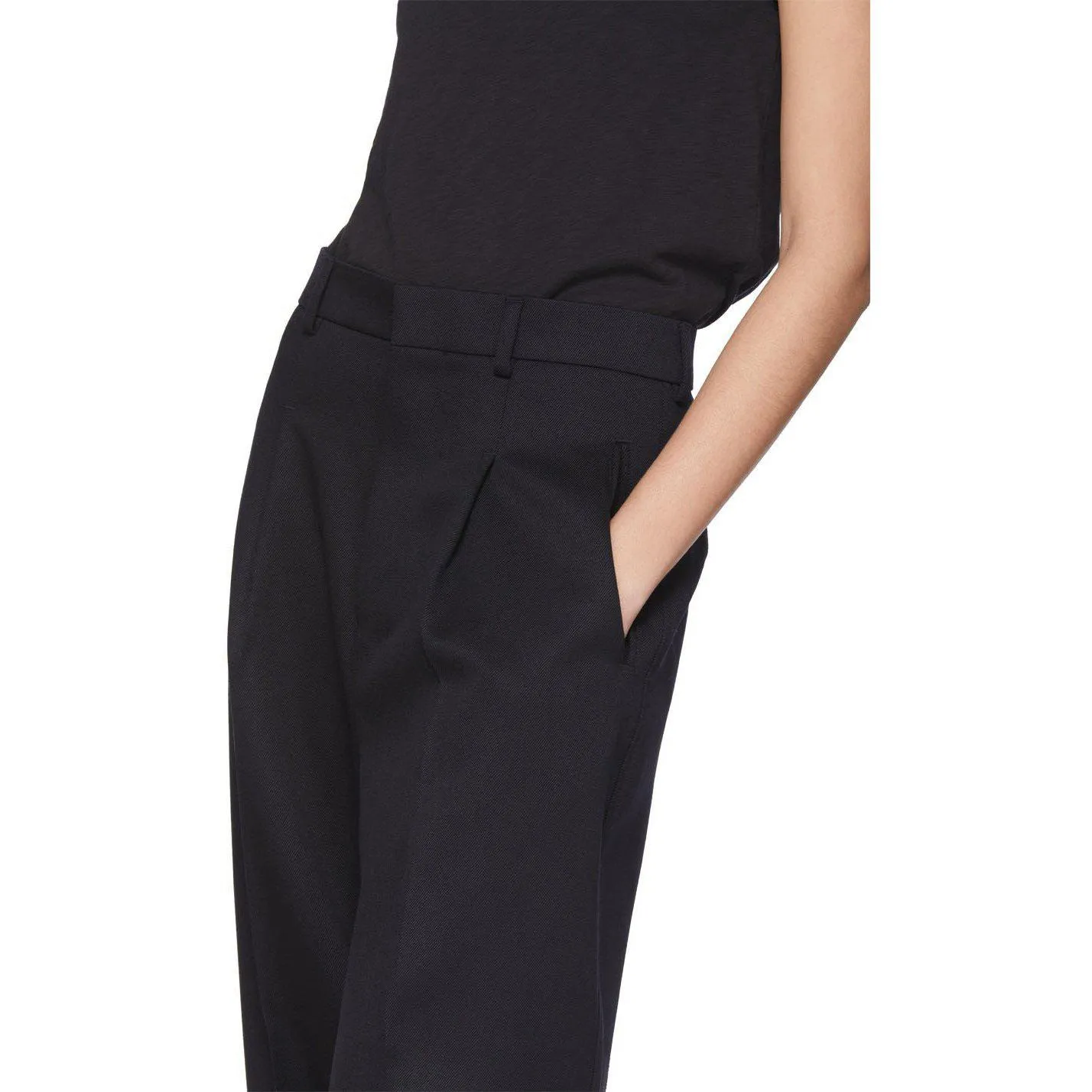 AMI Alexandre Mattiussi Black Wool Oversized Trousers