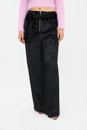 Black Velvet Wide Leg Trouser