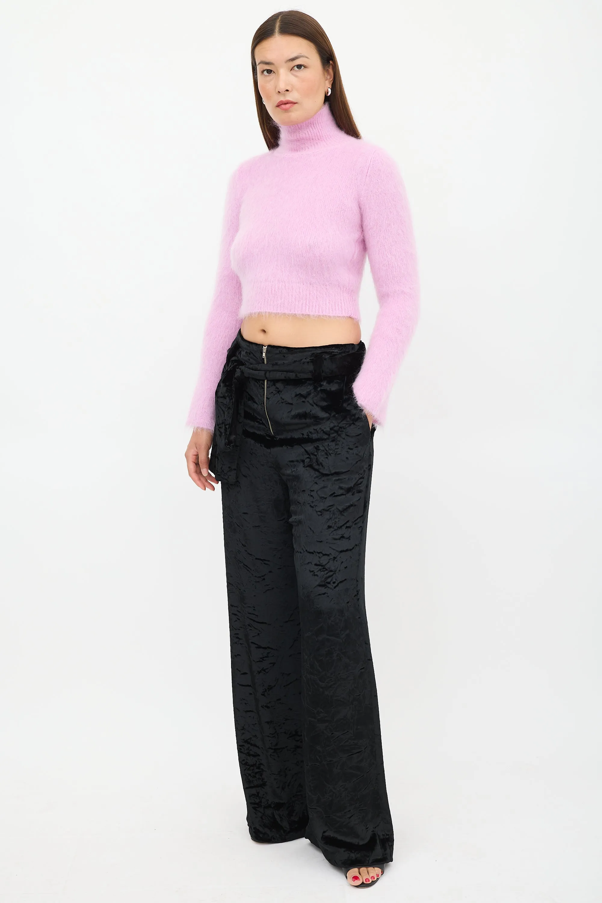 Black Velvet Wide Leg Trouser