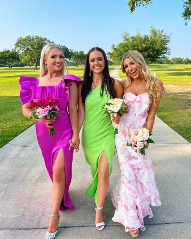 Elegant Dresses Evening Wear Strapless Pink Mermaid Floral Printed Prom Dress Sweet Party Dress Prom Dresses Stores